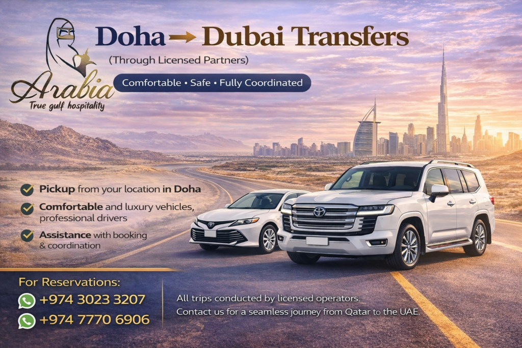 Doha To Dubai,
Qatar to dubai by road transfer