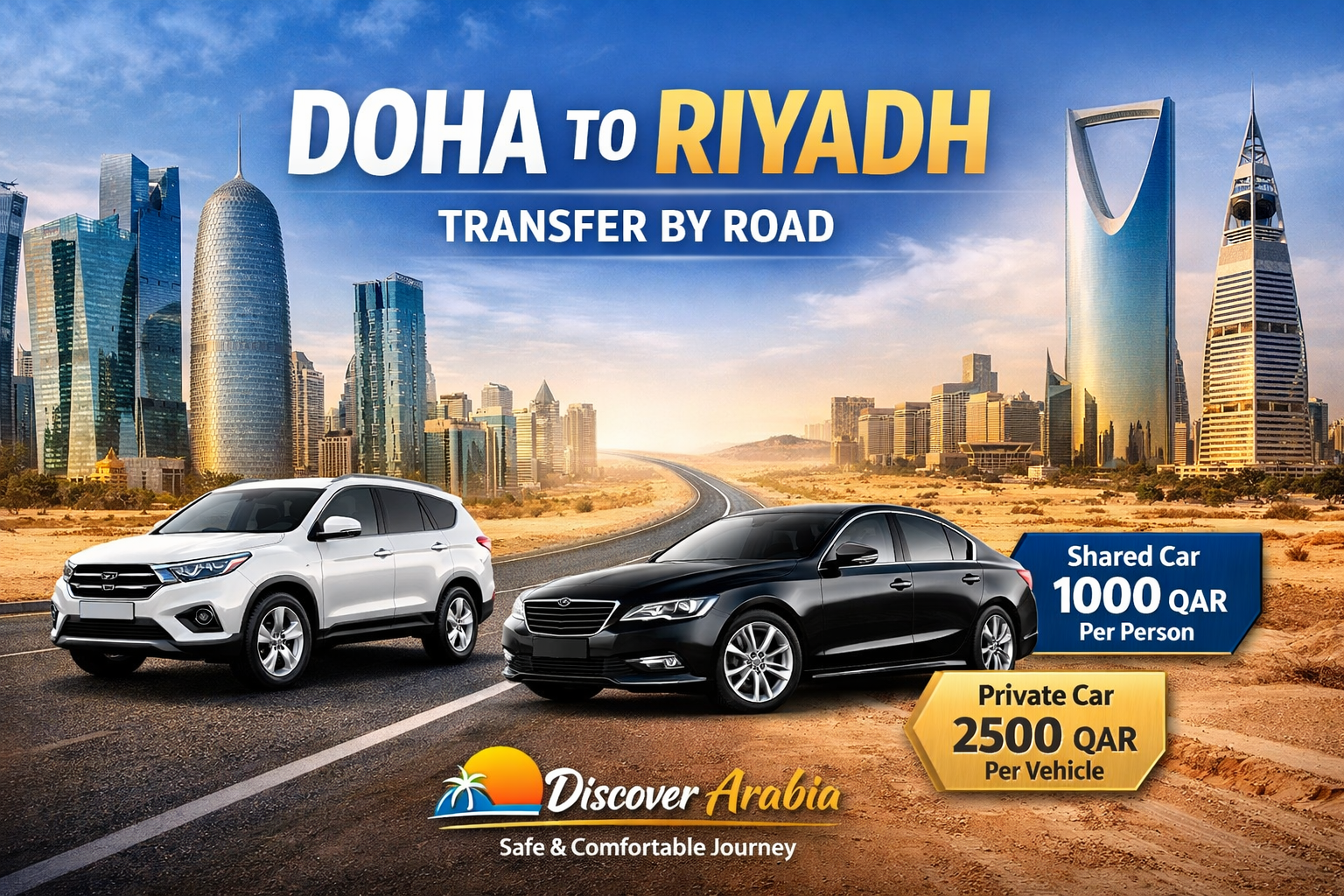 Best Doha to Riyadh Transfer Service with Discover Arabia 2026